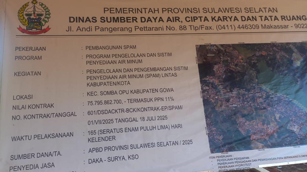 Molor dan Bermasalah, Proyek SPAM Gowa Diselimuti Dugaan KKN