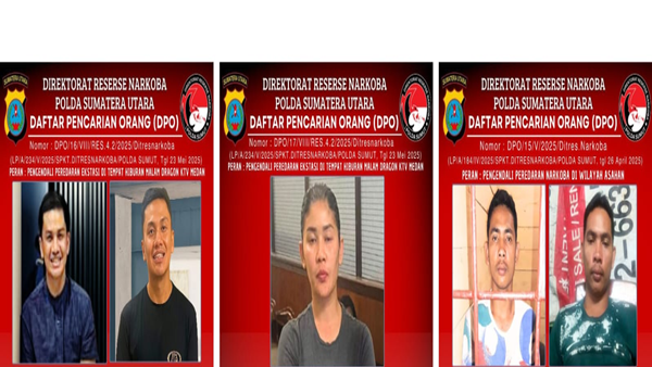 Operasi Polda Sumut, Buronan Narkoba Dragon KTV dan Raja Laut Dikejar Polisi