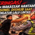 Ganas! Personel Dishub Makassar Dipukul Keras Saat Sedang Mengatur Lalu Lintas