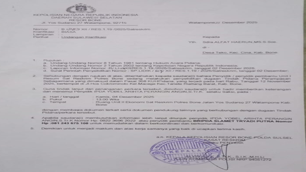 Gelar Perkara Tak Kunjung Digelar, Laporan Warga Bone Menggantung