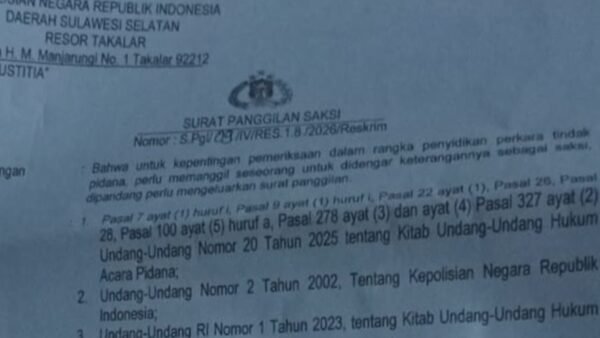 Kasus Inkrah di Takalar Kembali Bergulir, Polisi Panggil Saksi Lagi