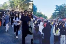 Suasana CFD Boulevard Makassar tampak pada dua sisi yang berbeda. Sebelah kiri: jalur olahraga yang ramai dimanfaatkan masyarakat. Sebelah kanan: kawasan jalur pedagang UMKM yang beraktivitas dan dikunjungi warga. (Foto kolase)