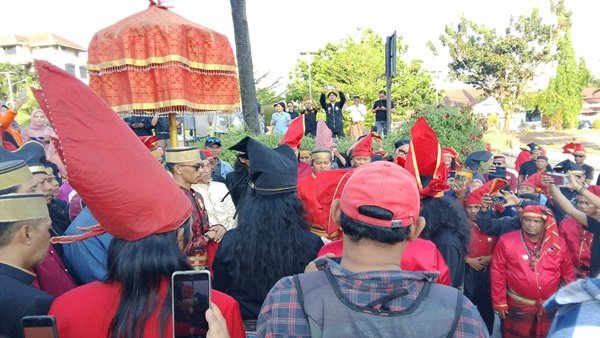 Apel Gelar Pasukan Kesultanan Gowa di Museum Balla Lompoa, Sungguminasa, Kabupaten Gowa, Sabtu (1/8/2026).